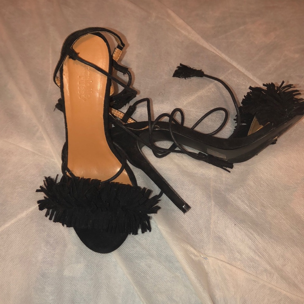 Black strappy heels
